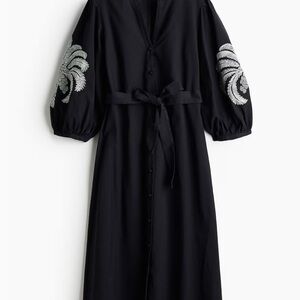 H&M Black Embroidered Dress
